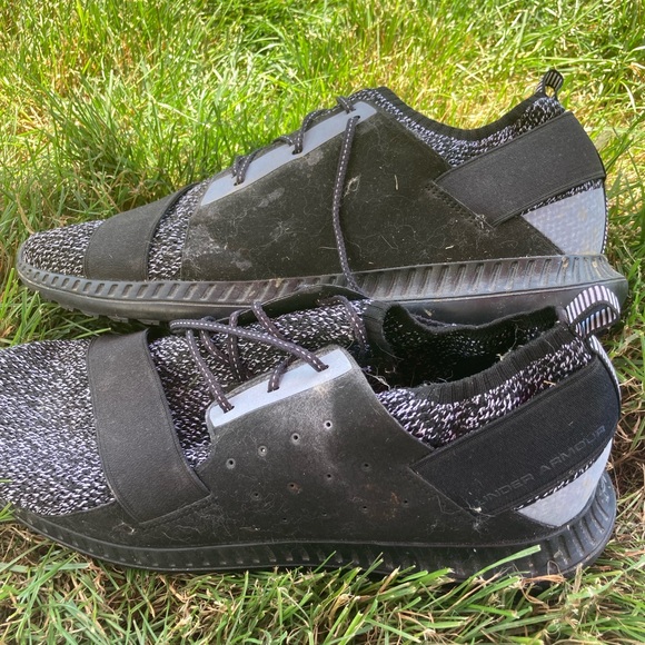 mens black under armor tennis shoes black size 14 - Picture 2 of 4